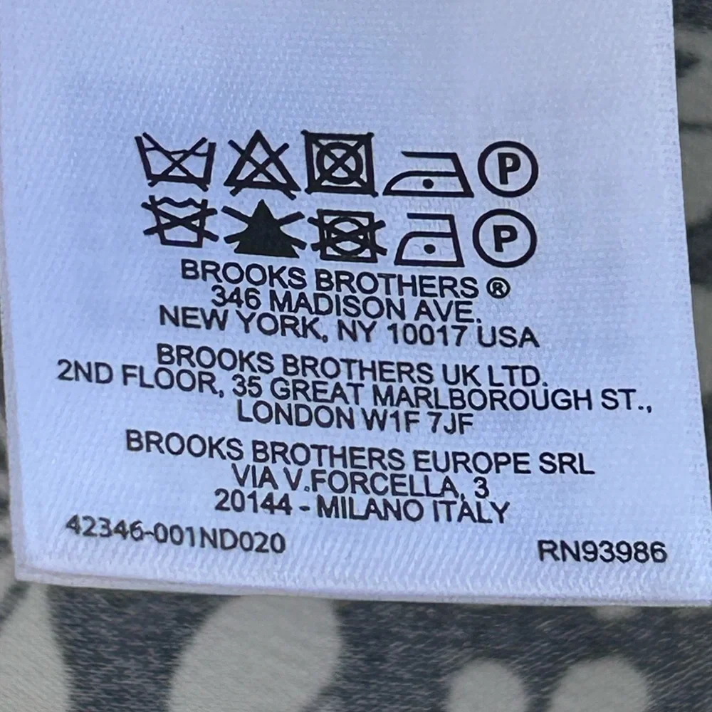 NWOT BROOKS BROS s12 shirtdress-full button down w/belt-blk/crm floral-midi - Picture 7 of 8